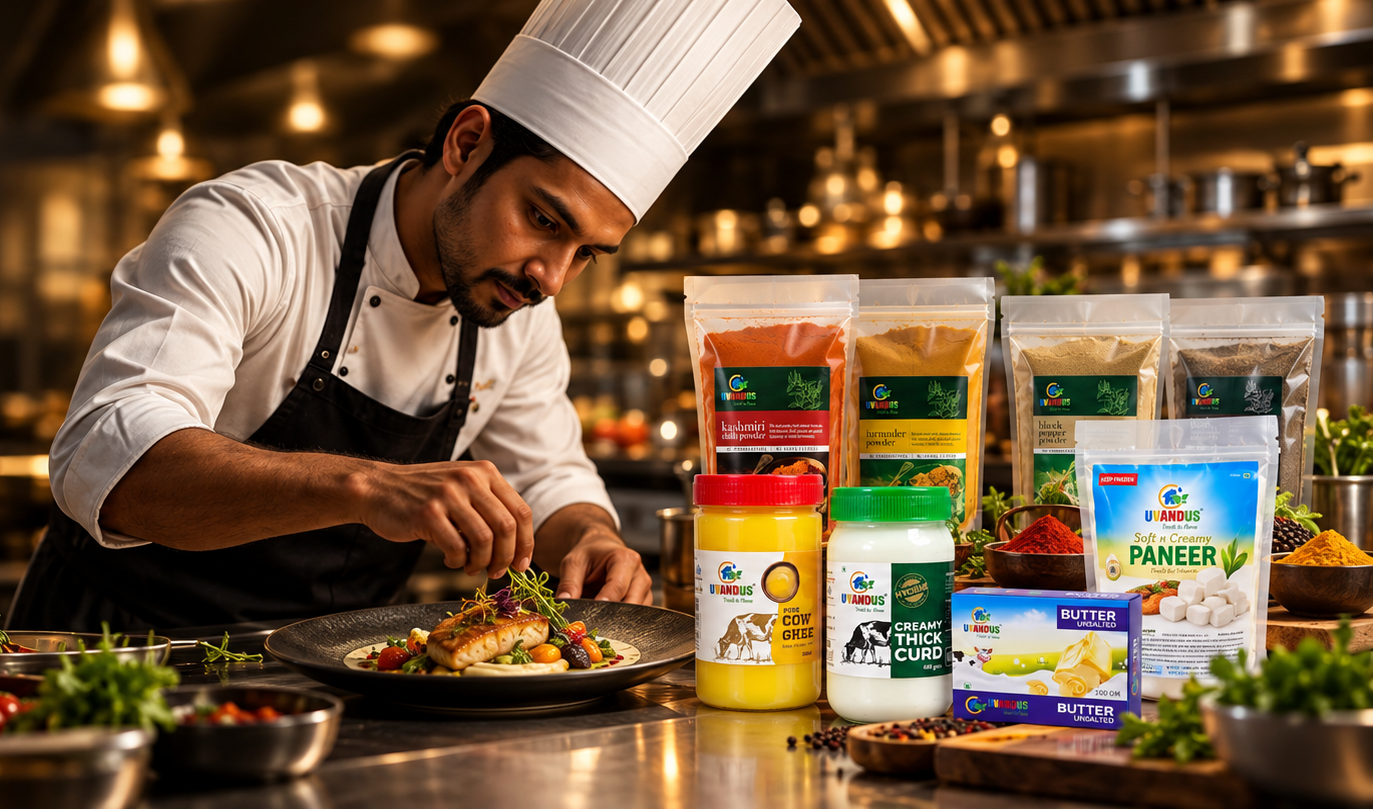Professional kitchen preparing food